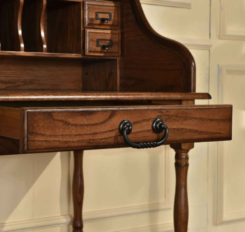 32" Mini Roll Top Desk w/ USB Power Outlet BW