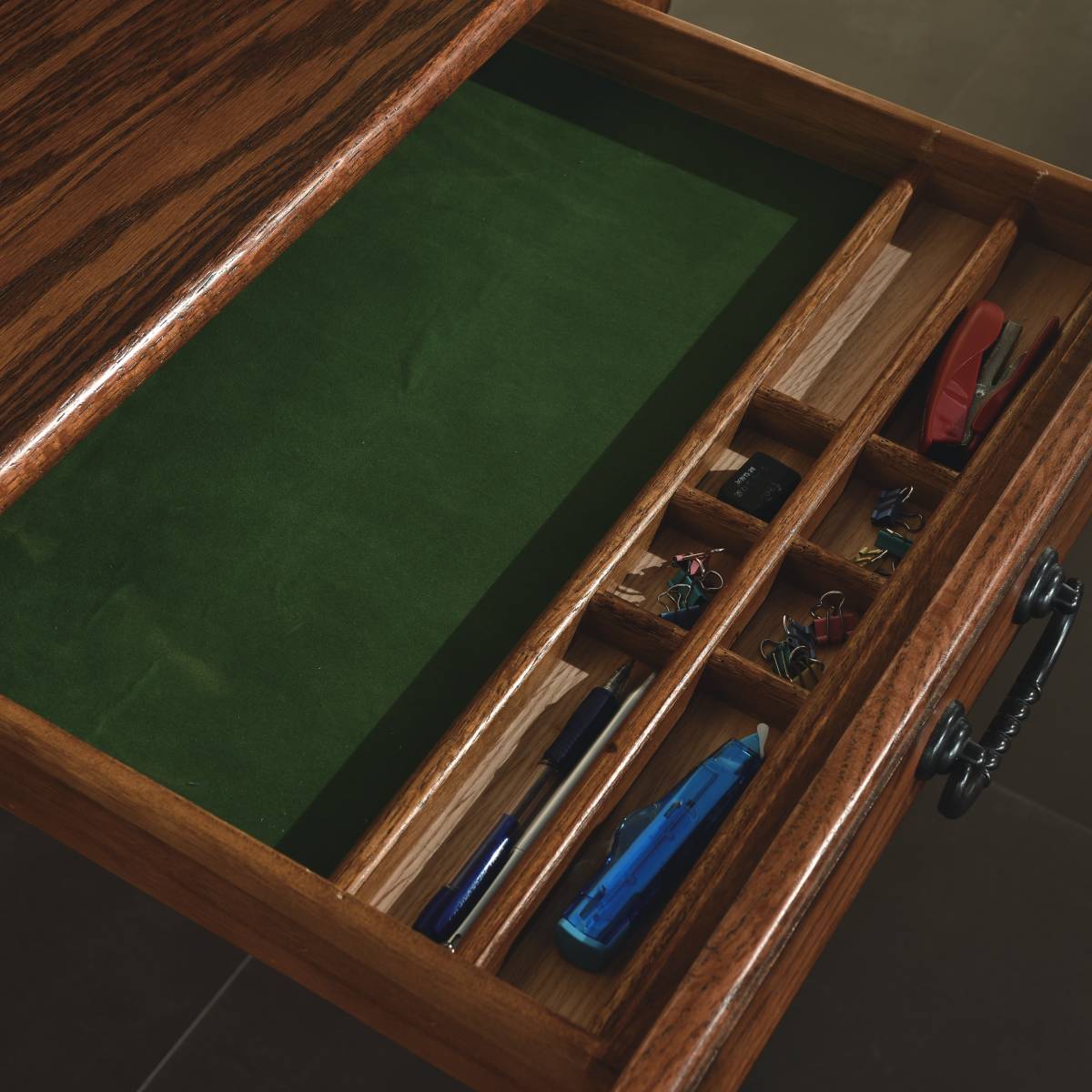 32" Mini Roll Top Desk w/ USB Power Outlet BW