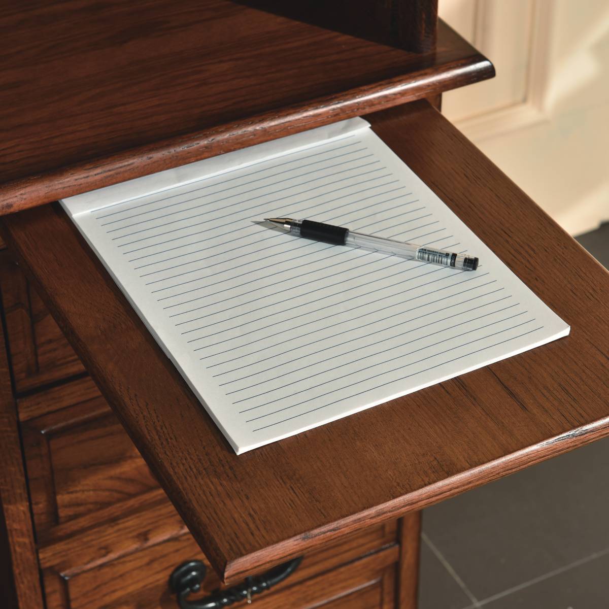 42" Student Roll Top Desk w/ USB Power Outlet BW