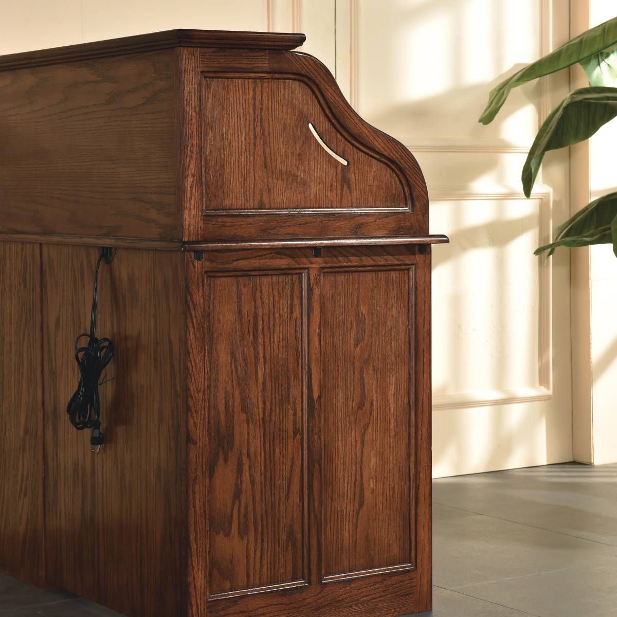 42" Student Roll Top Desk w/ USB Power Outlet BW