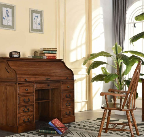 54" Roll Top Desk w/ USB Power Outlet BW