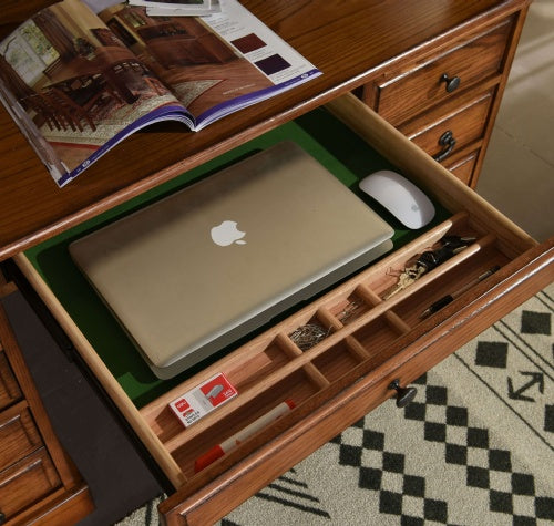 54" Deluxe Roll Top Desk w/ USB Power Outlet BW