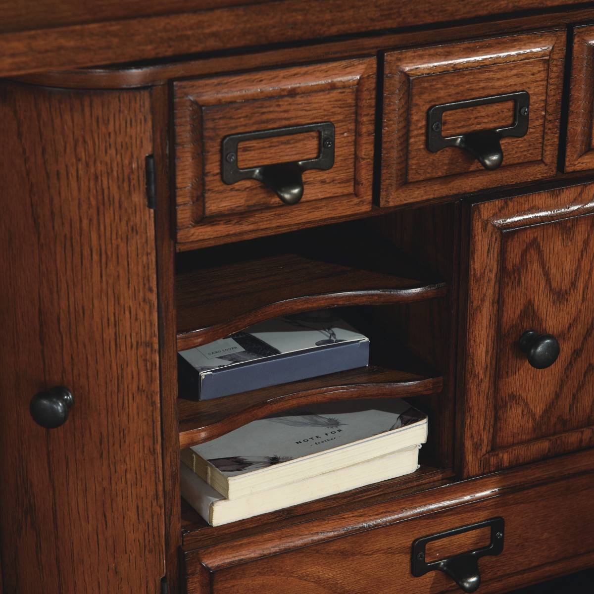 54" Deluxe Roll Top Desk w/ USB Power Outlet BW