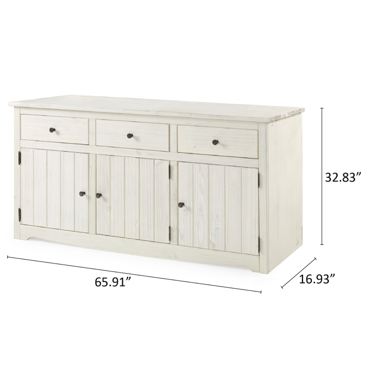 Wood Buffet Sideboard White Distressed | Furniture Dash