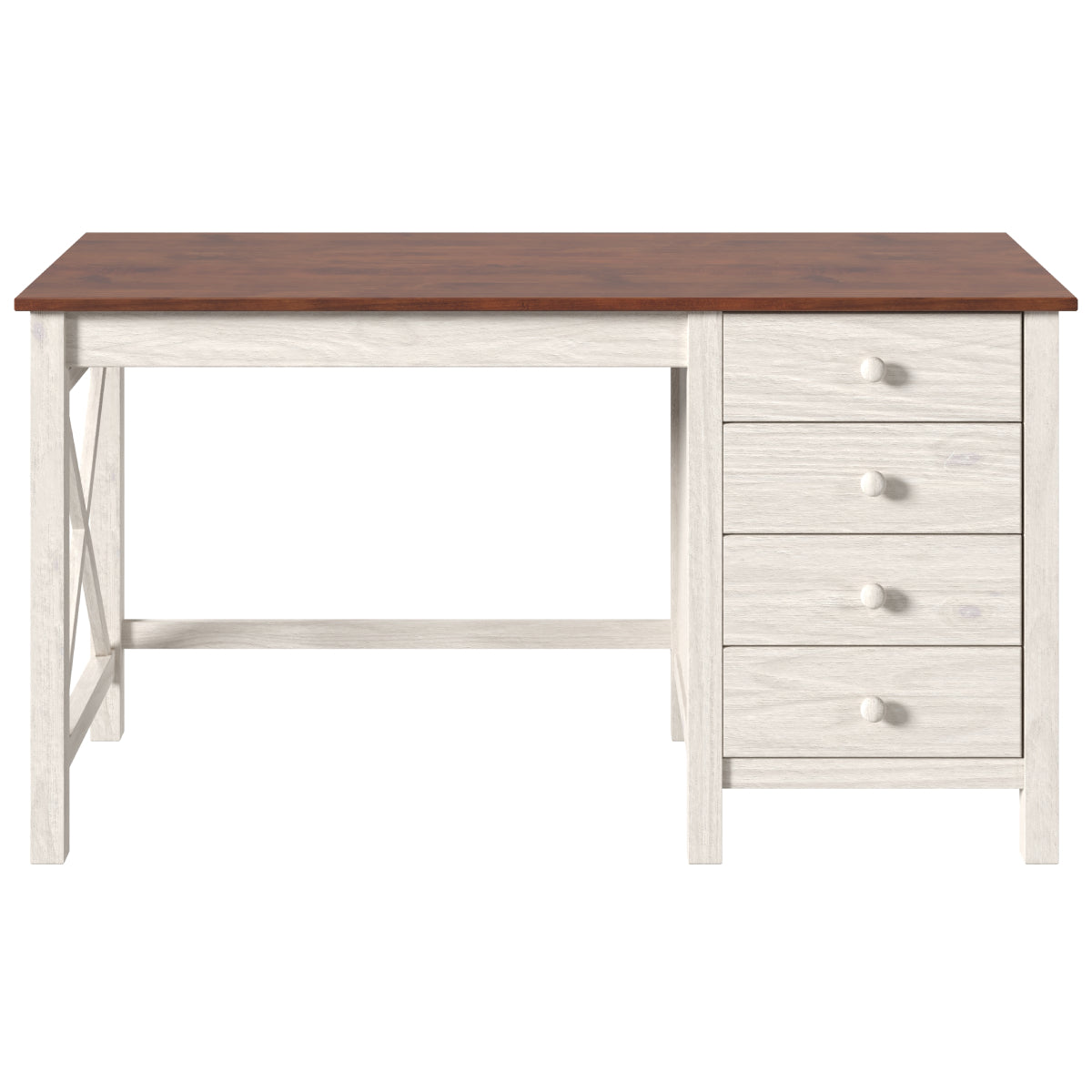 Wood Dressing Table Vanity Makeup Large White Distressed | Furniture Dash