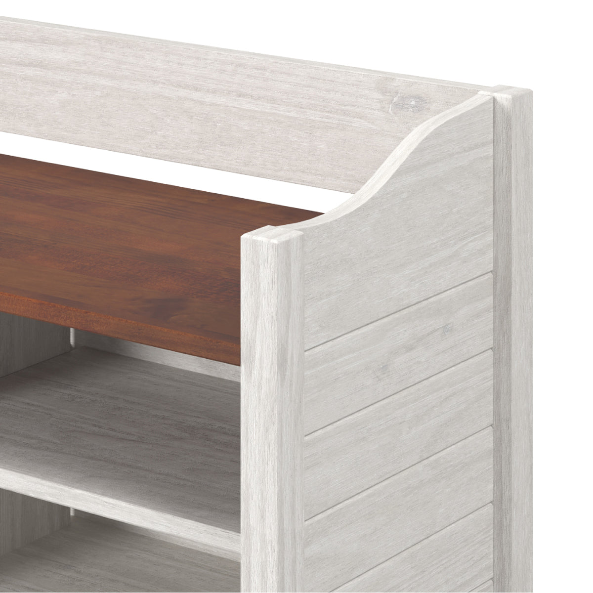 Shoe Rack and Bench White Distressed | Furniture Dash