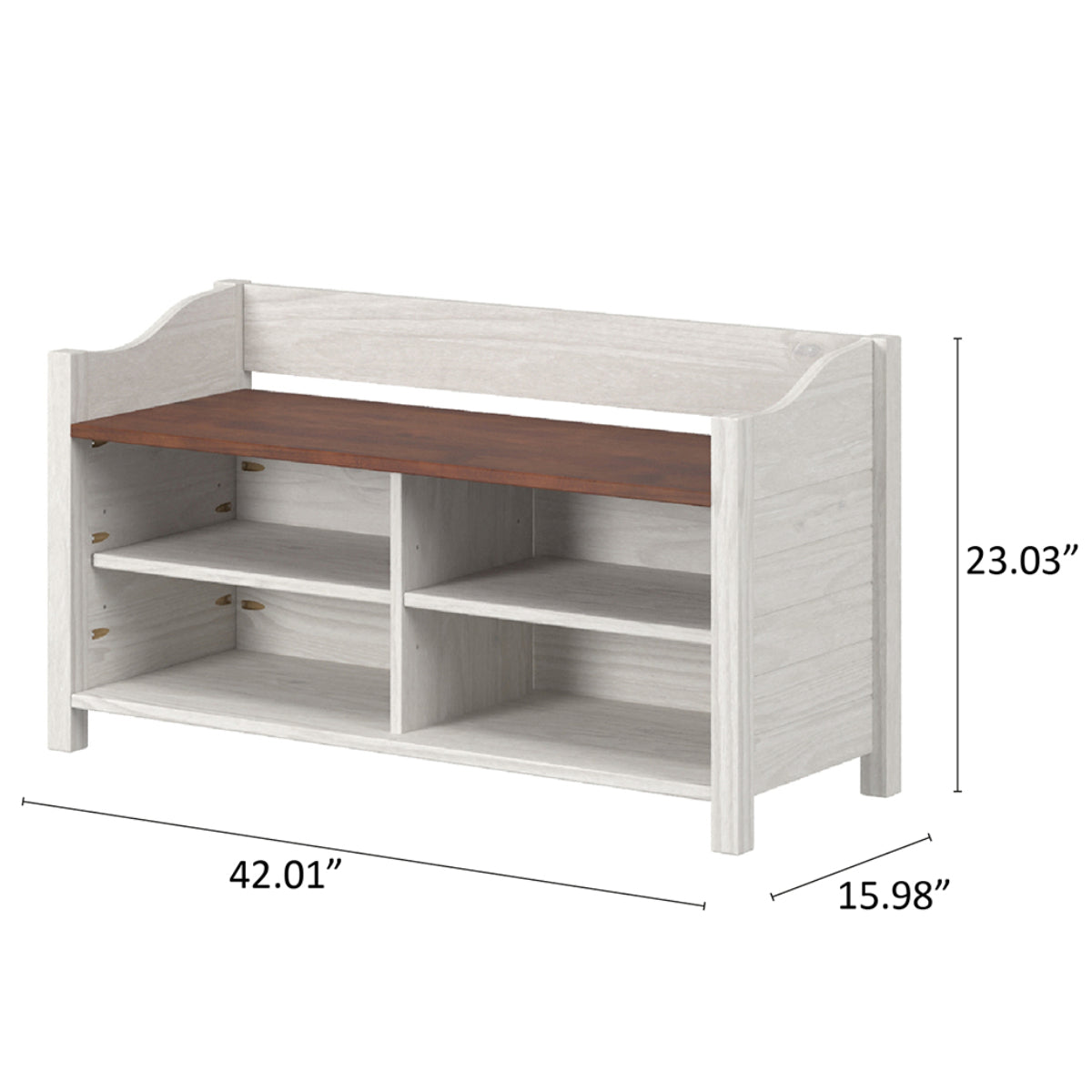 Shoe Rack and Bench White Distressed | Furniture Dash