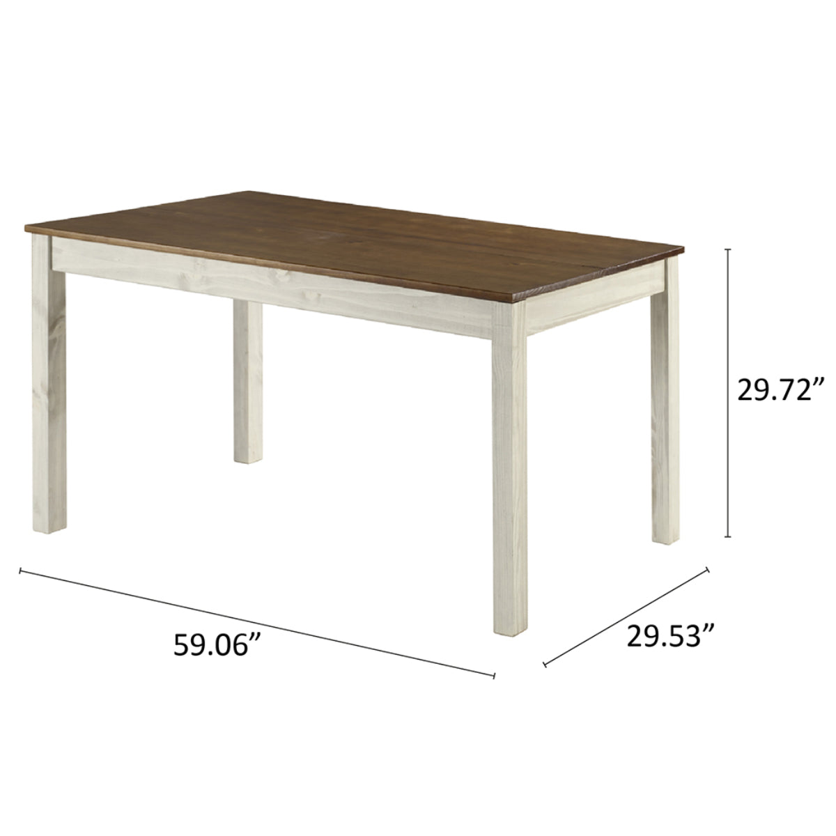 Wood Dining Table White Distressed | Furniture Dash