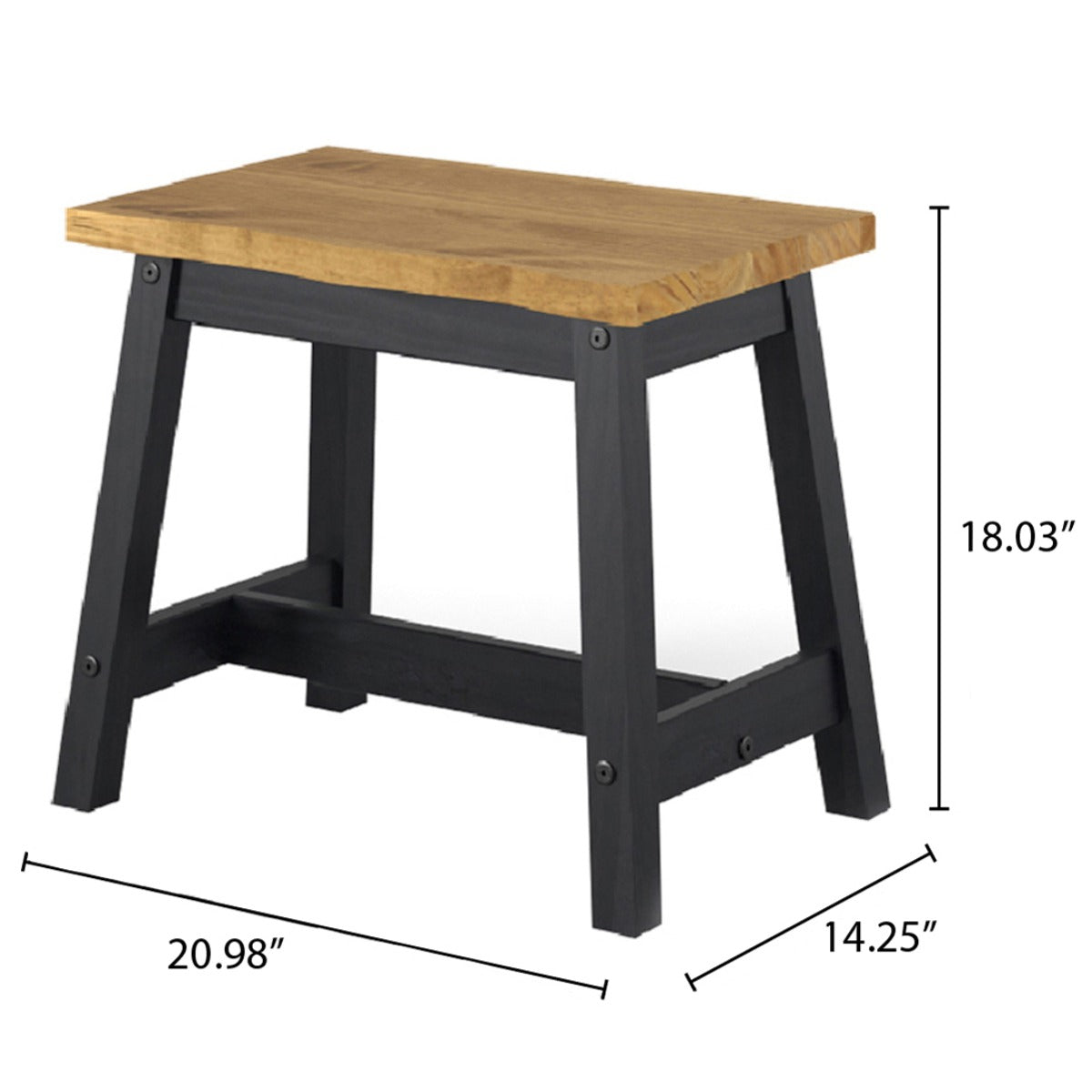 Wood Set of 2 Kitchen Stools Corona Black | Furniture Dash