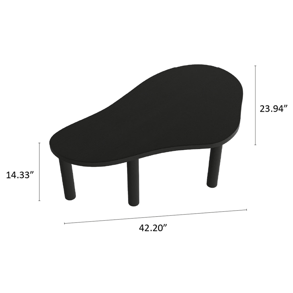 Wood Coffee Table Corona Black | Furniture Dash