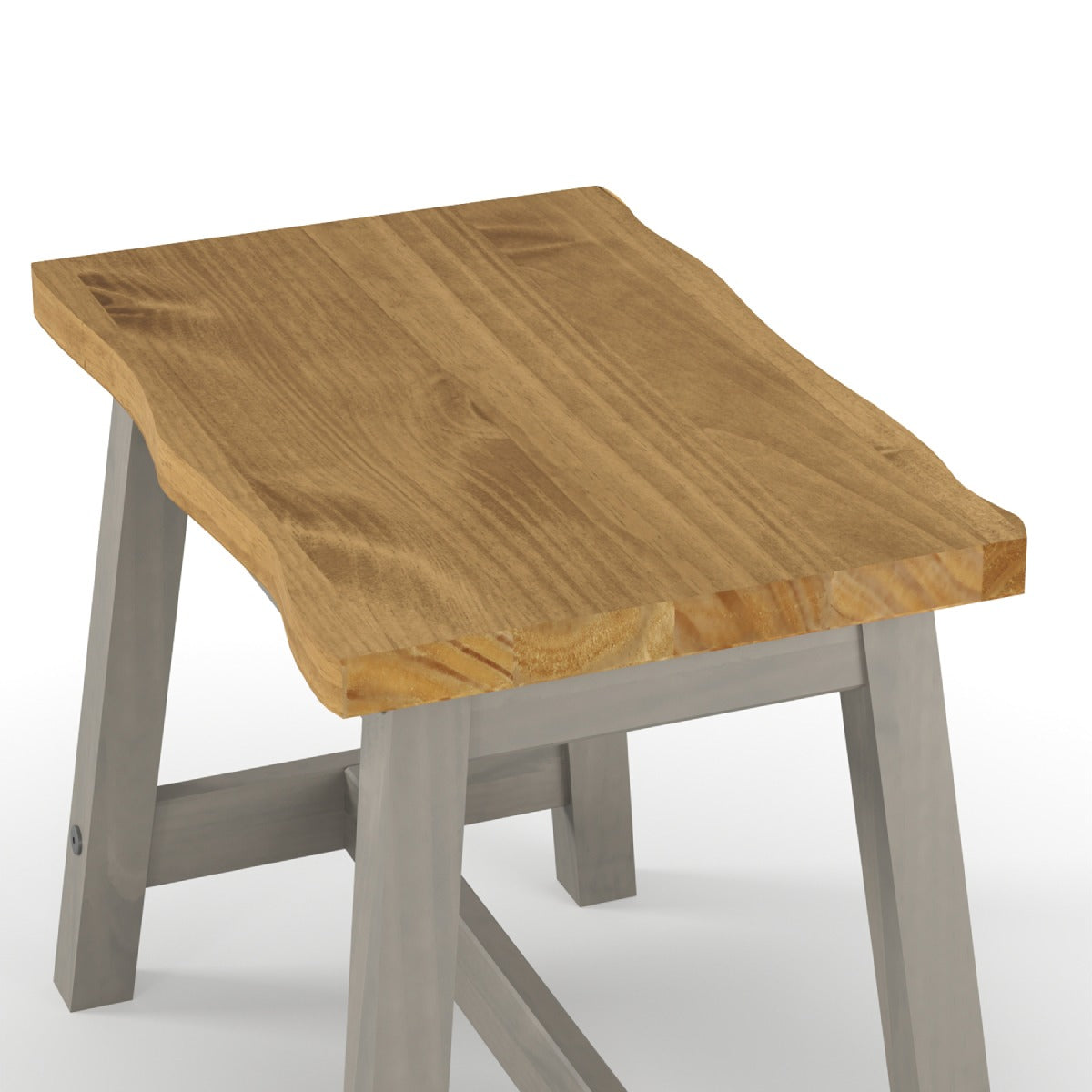 Wood Set of 2 Kitchen Stools Corona Gray | Furniture Dash