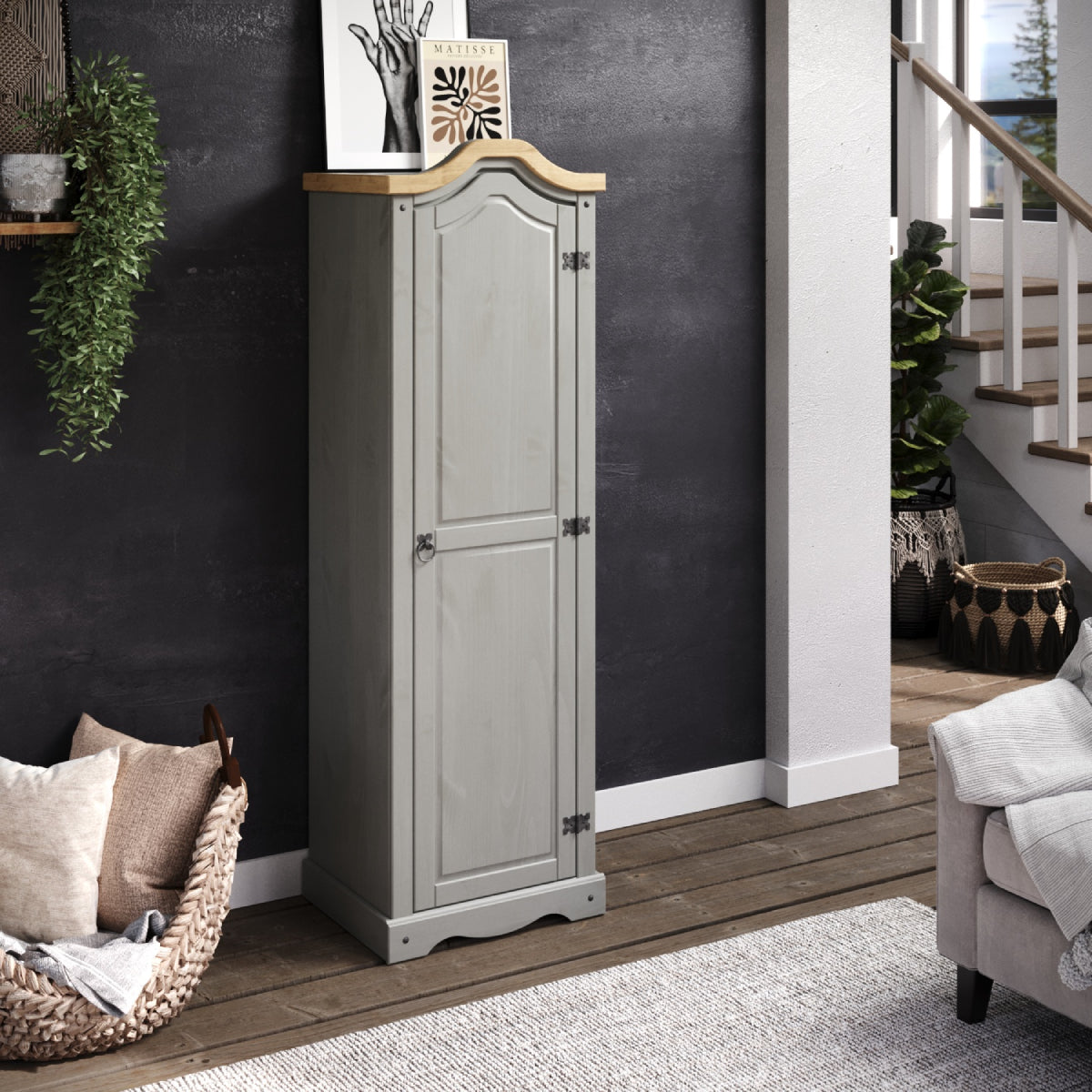 Hall Armoire Corona Gray | Furniture Dash