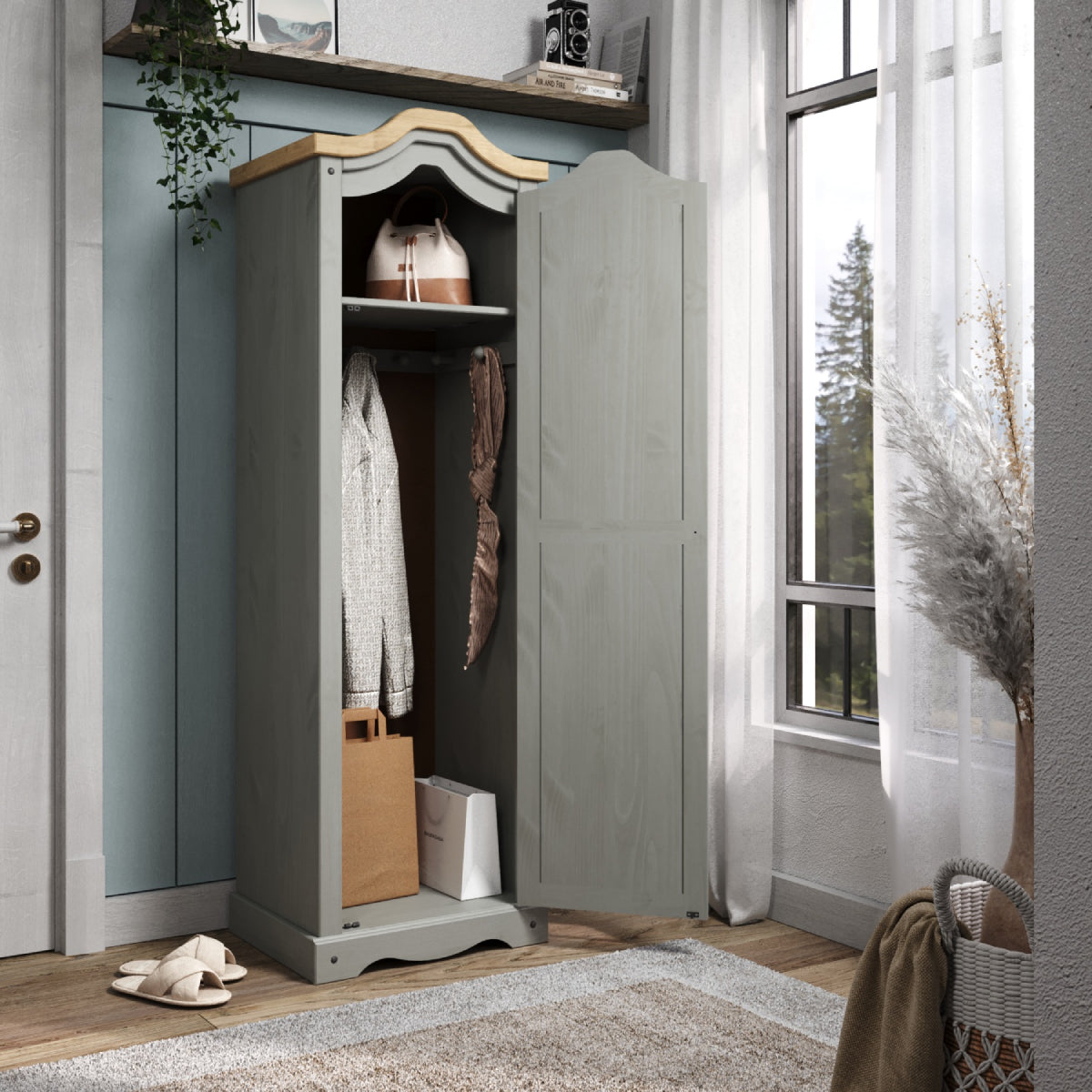 Hall Armoire Corona Gray | Furniture Dash