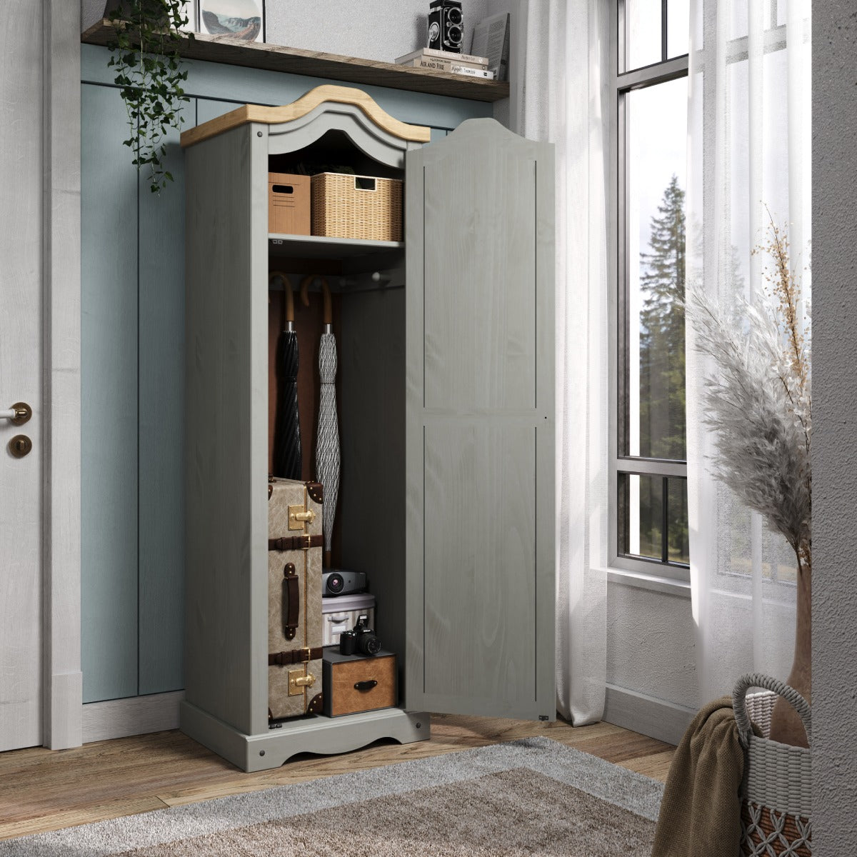 Hall Armoire Corona Gray | Furniture Dash