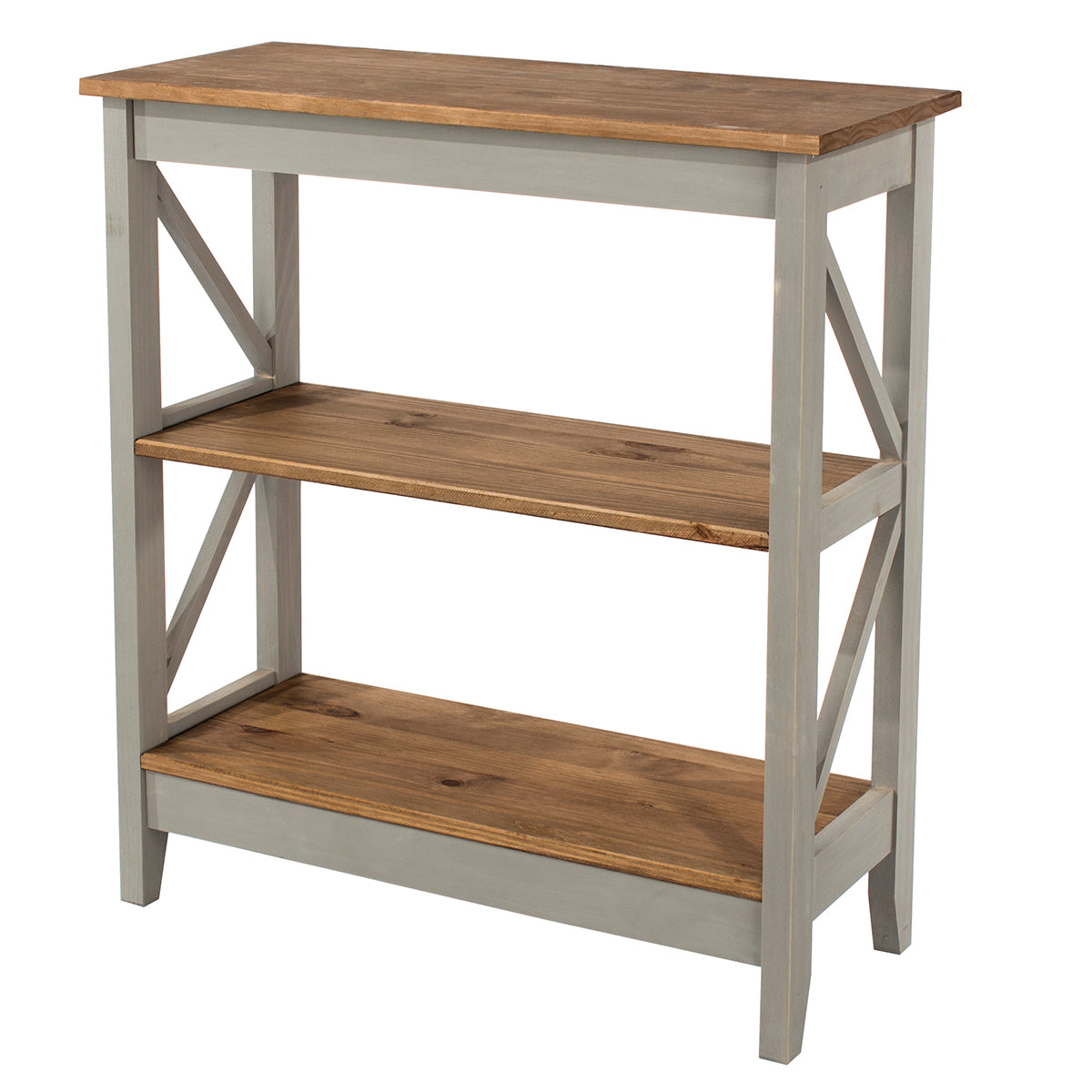 Wood Shelf Unit 3 Tier Corona Gray | Furniture Dash