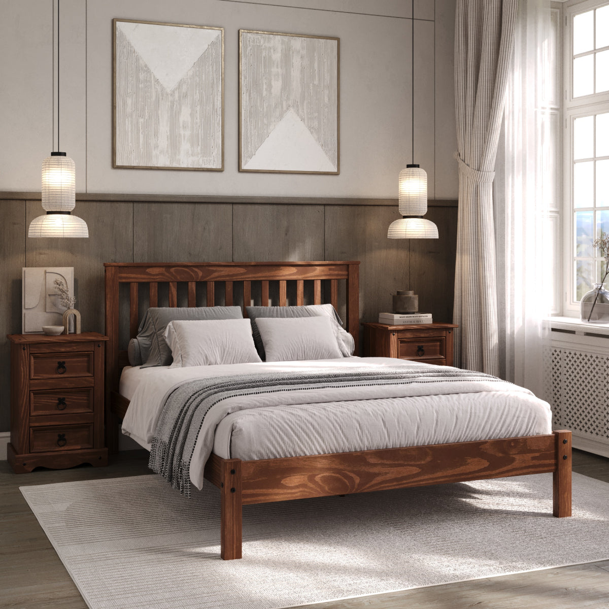 Wood Nightstand 3 Drawers Woodland | Furniture Dash