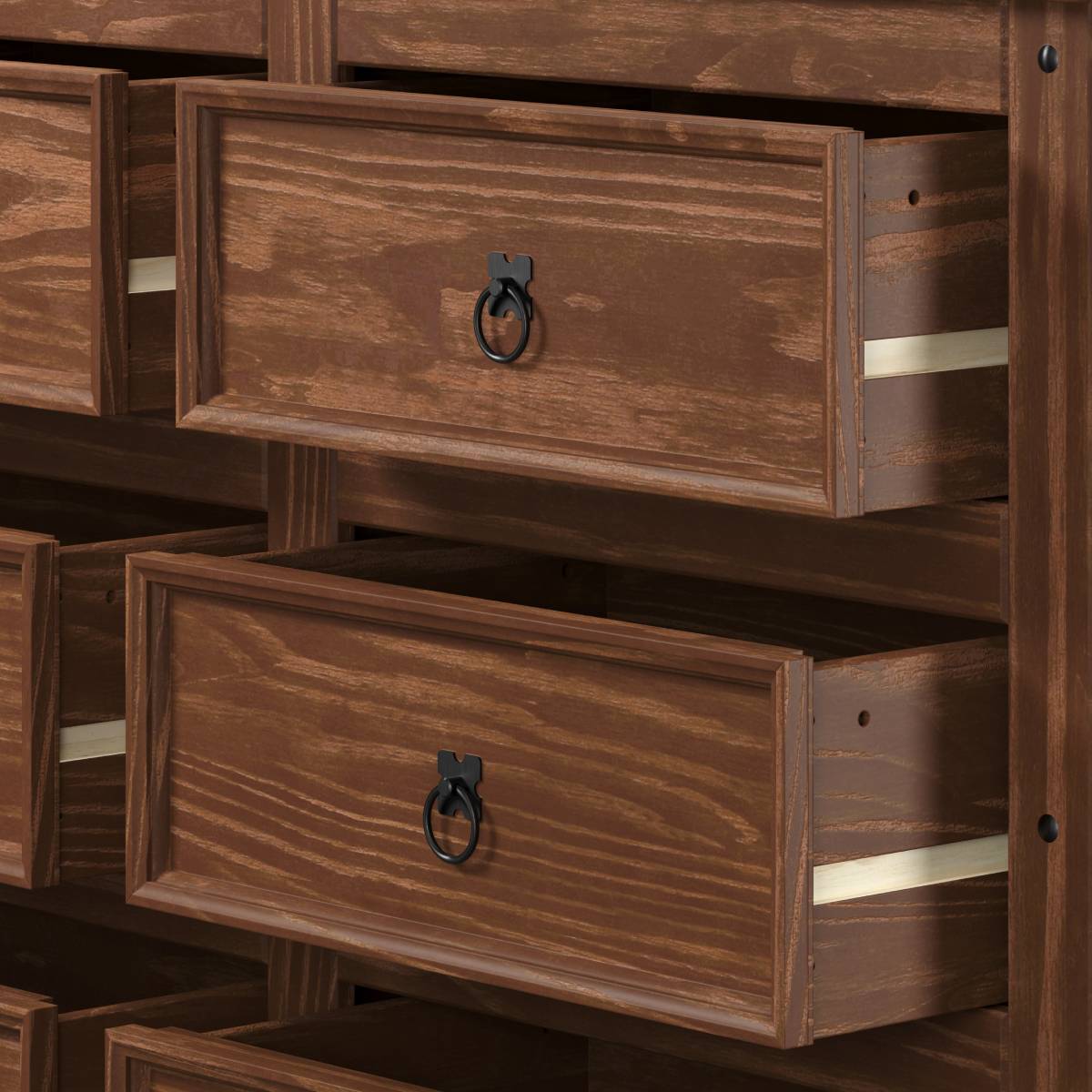 Wood Dresser 3+3 Drawers Chest Woodland | Furniture Dash