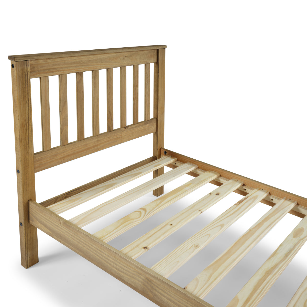 Wood Slatted Twin Size Bed Corona | Furniture Dash