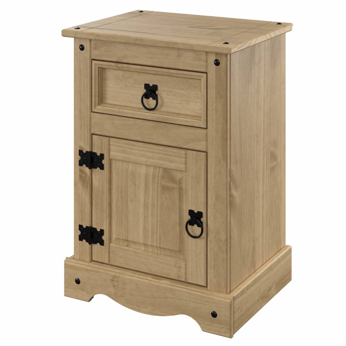 Wood Nightstand 1 Door 1 Drawer Corona | Furniture Dash