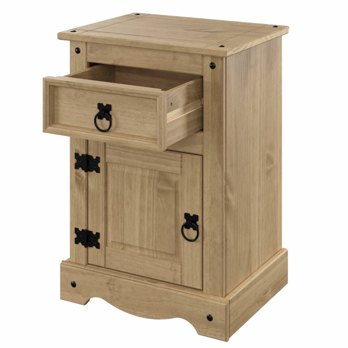 Wood Nightstand 1 Door 1 Drawer Corona | Furniture Dash