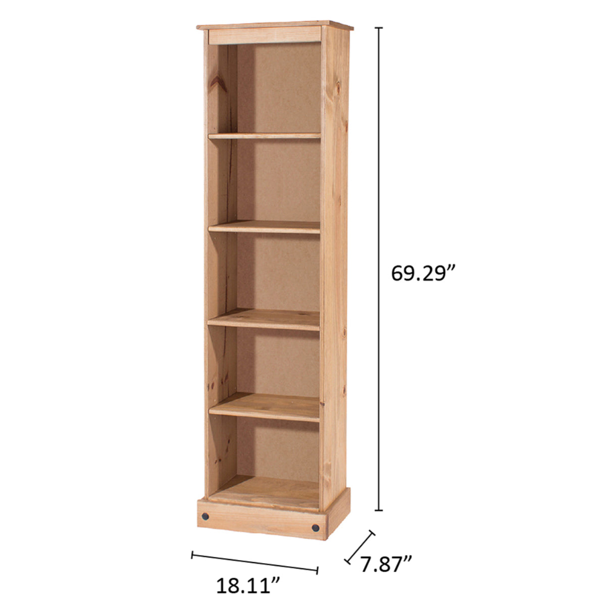 Wood Bookcase Tall Narrow Corona | Furniture Dash
