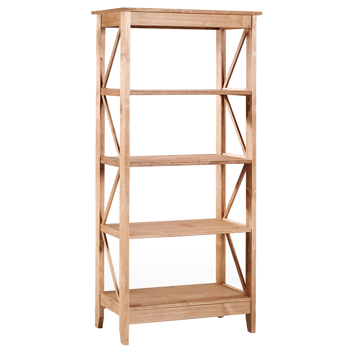 Wood Shelf Unit 5 Tier Corona | Furniture Dash