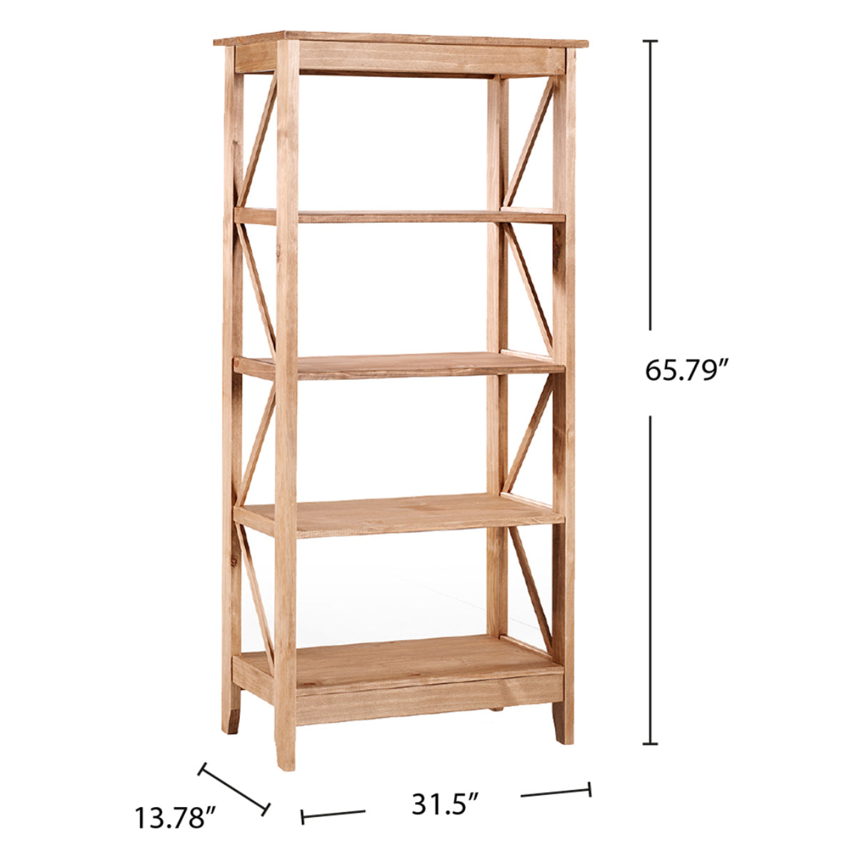 Wood Shelf Unit 5 Tier Corona | Furniture Dash