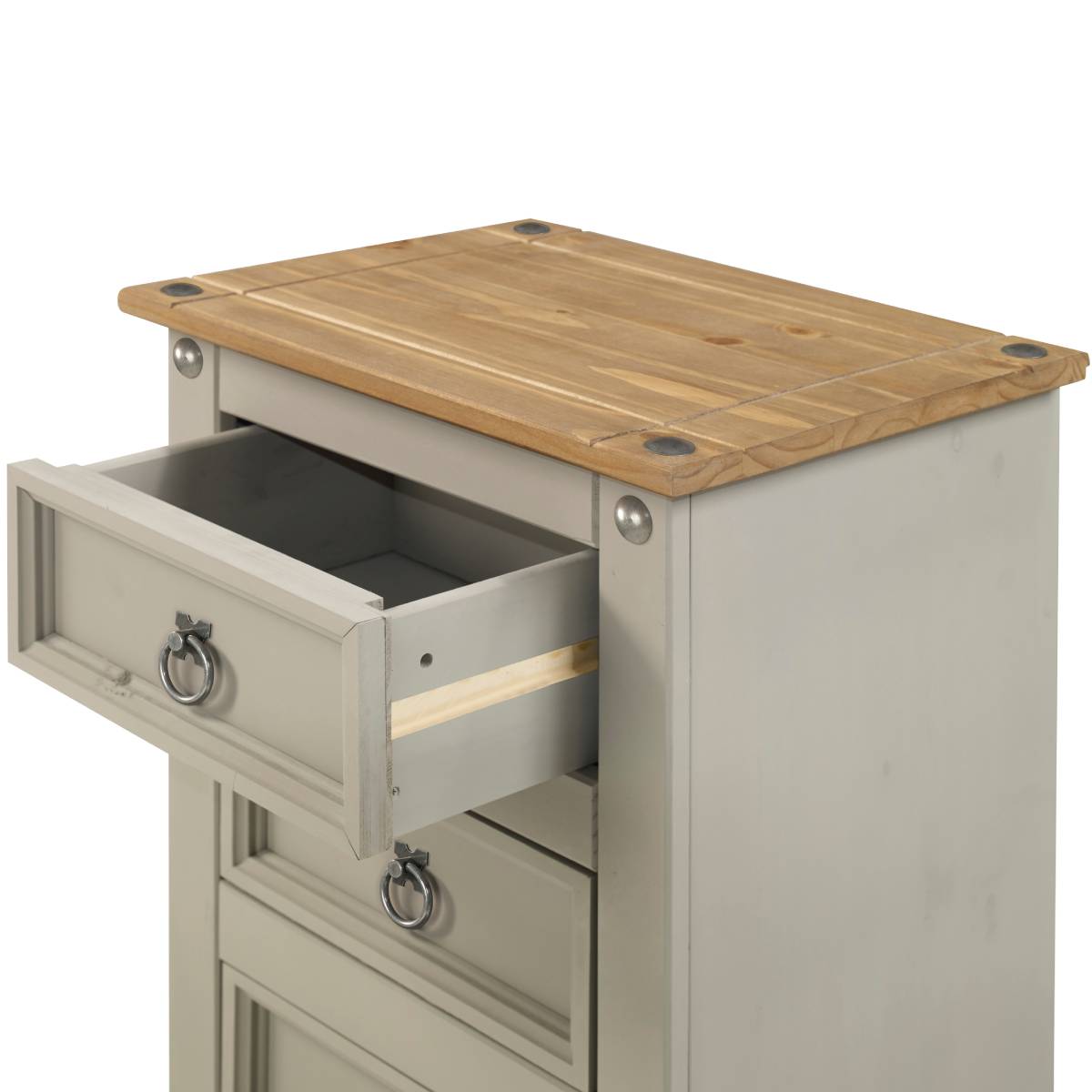 Wood Nightstand 3 Drawers Corona Gray | Furniture Dash