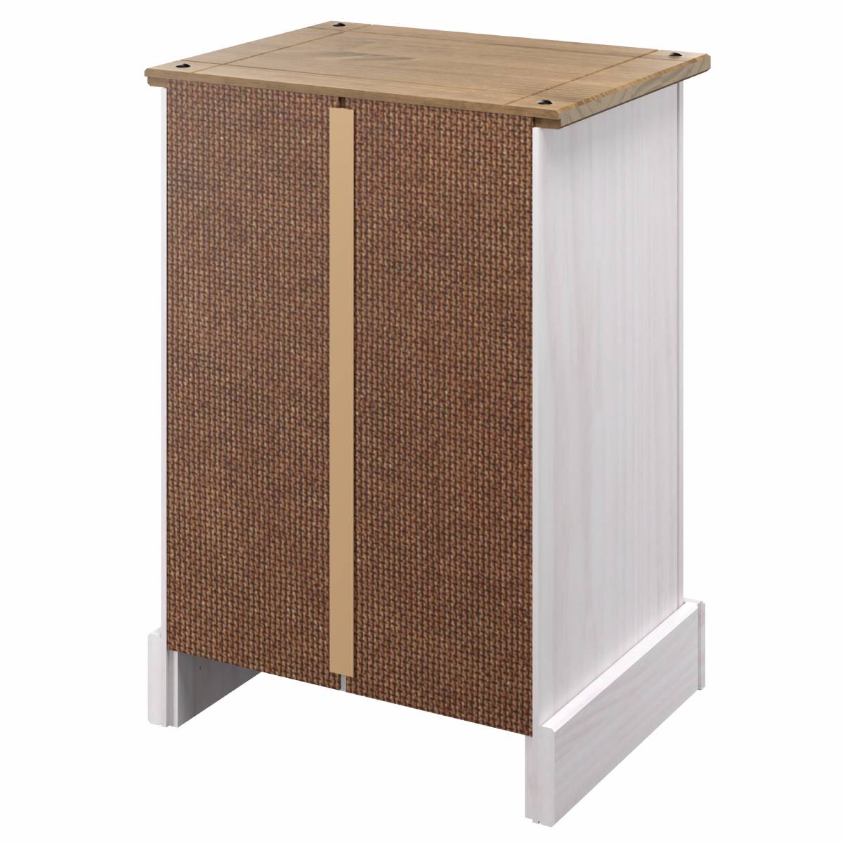 Wood Nightstand 1 Door 1 Drawer Corona Snow | Furniture Dash