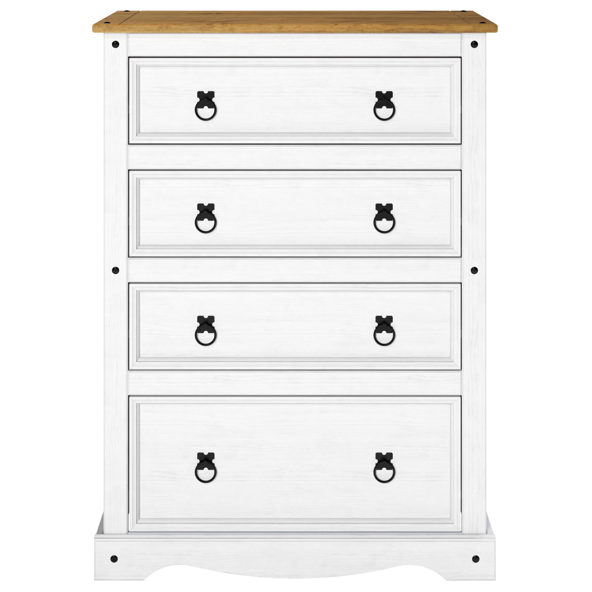 Wood Dresser 4 Drawers Chest Corona Snow | Furniture Dash