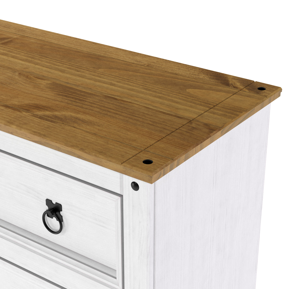 Wood Dresser 4 Drawers Chest Corona Snow | Furniture Dash