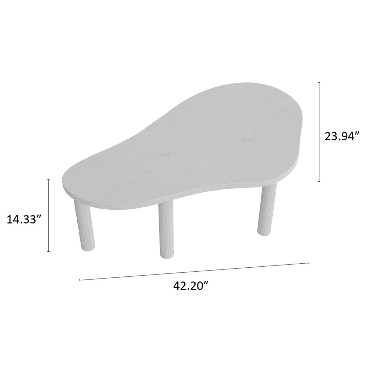 Wood Coffee Table Corona Snow | Furniture Dash