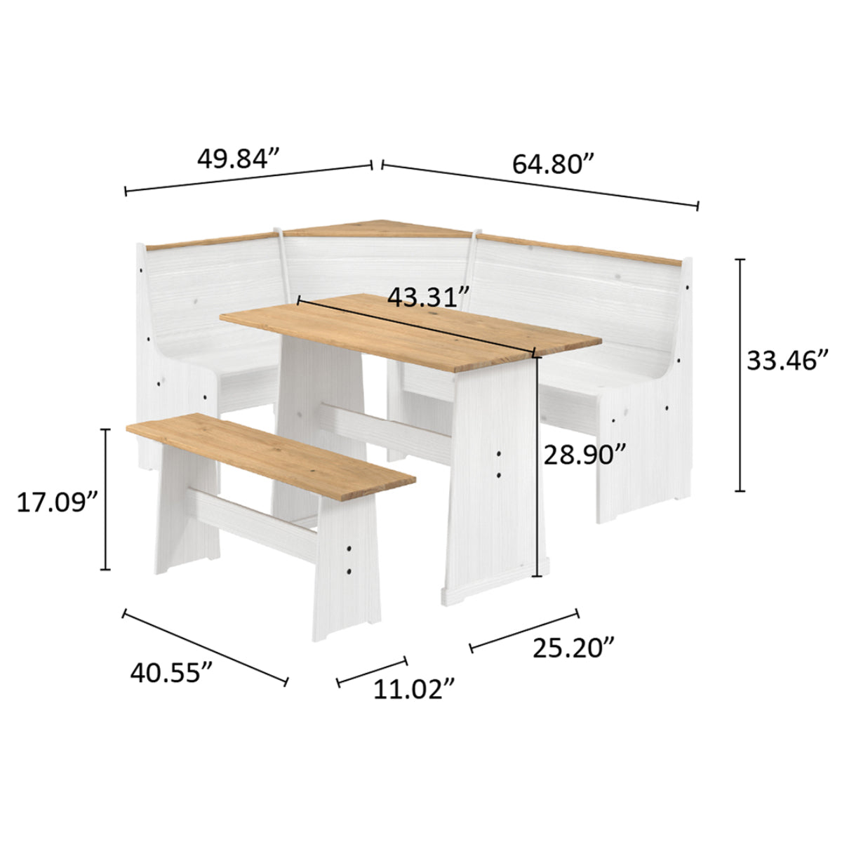 Corner Dining Set Corona Snow | Furniture Dash