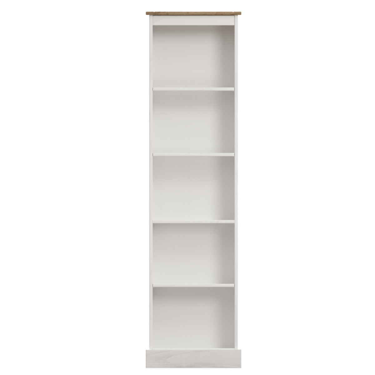 Wood Bookcase Tall Narrow Corona Snow | Furniture Dash