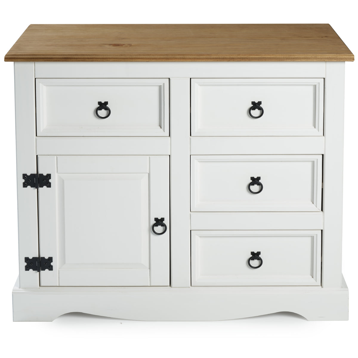 Wood Buffet Sideboard 1 Door 4 Drawers Corona Snow | Furniture Dash