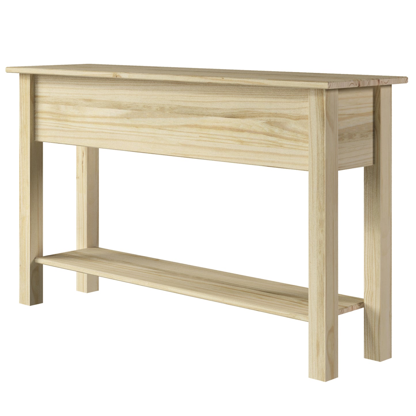 Wood Hall Table Console 3 Drawers Barewood | Furniture Dash