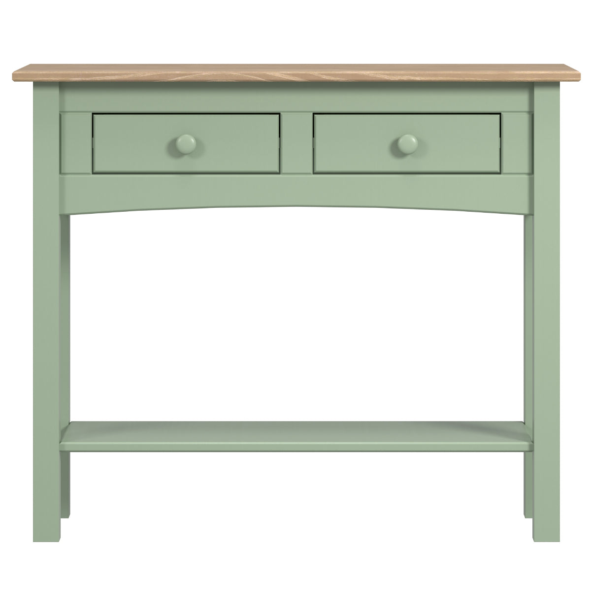 Wood Hall Table Console 2 Drawers Farmhouse Sage Green | Furniture Dash