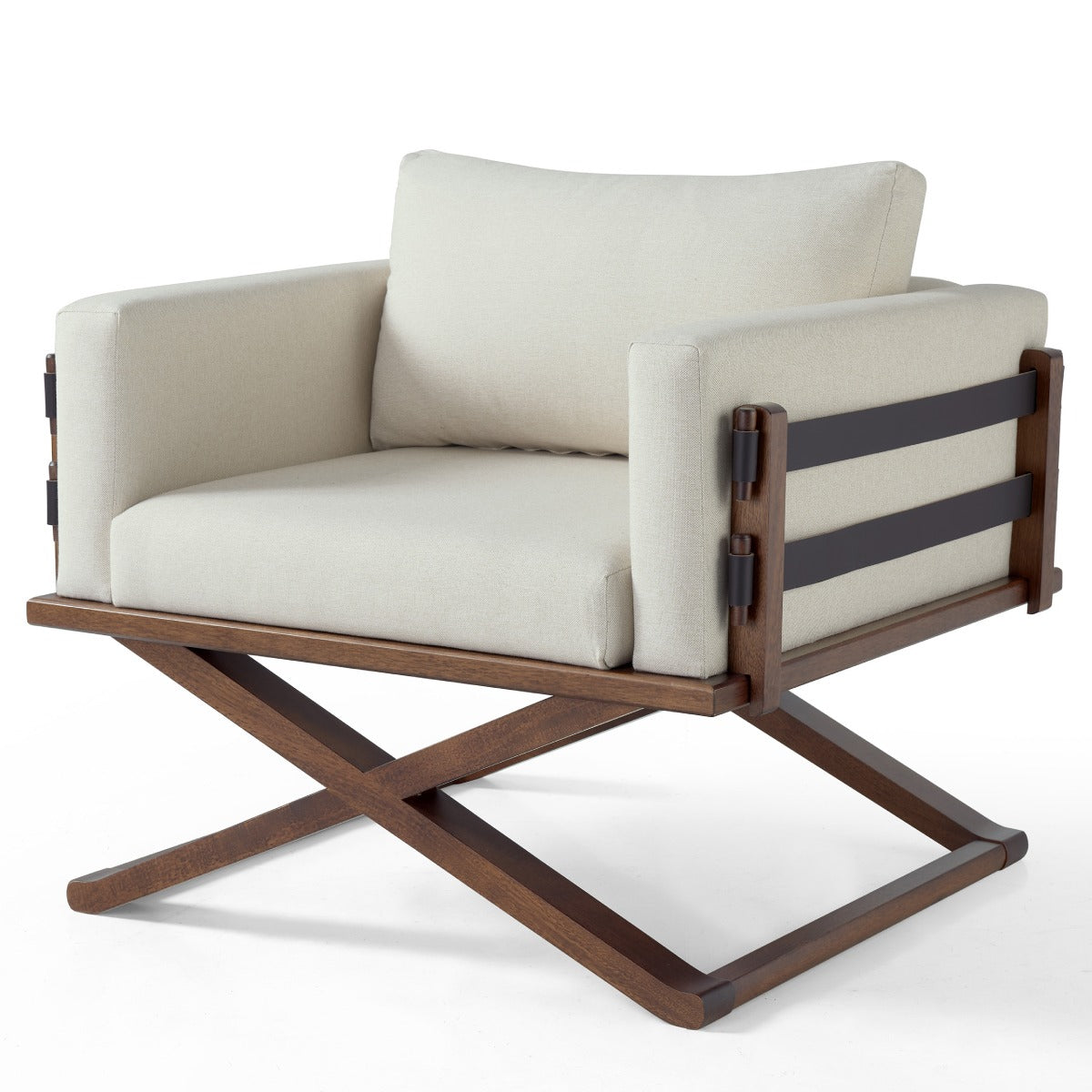 Upholstered with Solid Wood Scene Armchair | Furniture Dash