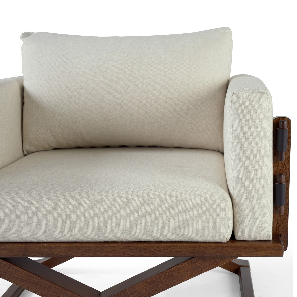 Upholstered with Solid Wood Scene Armchair | Furniture Dash
