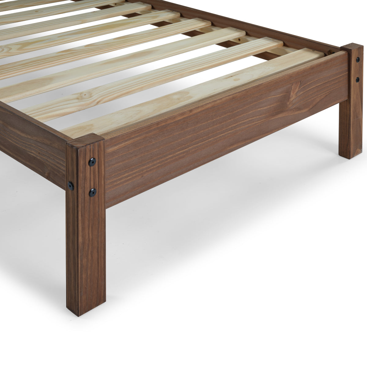Wood Slatted Twin Size Bed Woodland | Furniture Dash