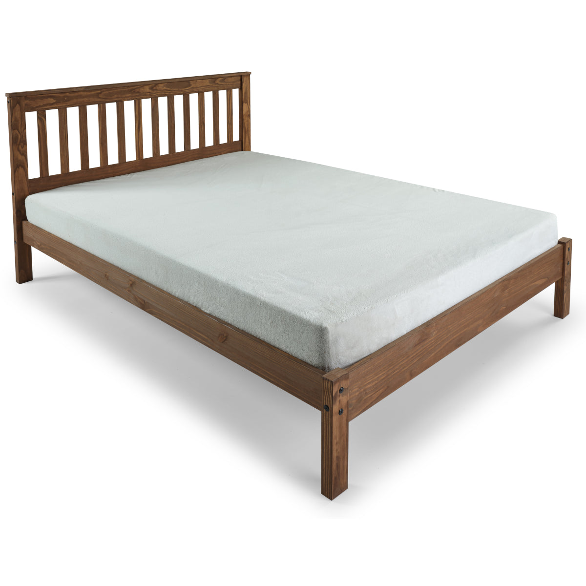 Wood Slatted Full Double Size Bed Woodland | Furniture Dash