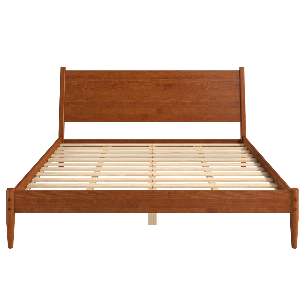 Solid Wood King Size Bed Frame Mid Century | Furniture Dash
