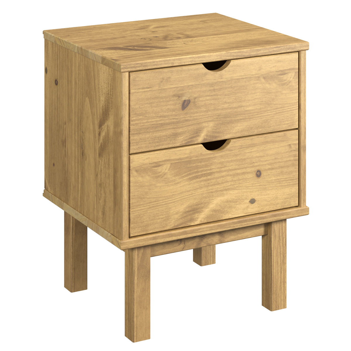 Wood Nightstand 2 Drawers Norden | Furniture Dash
