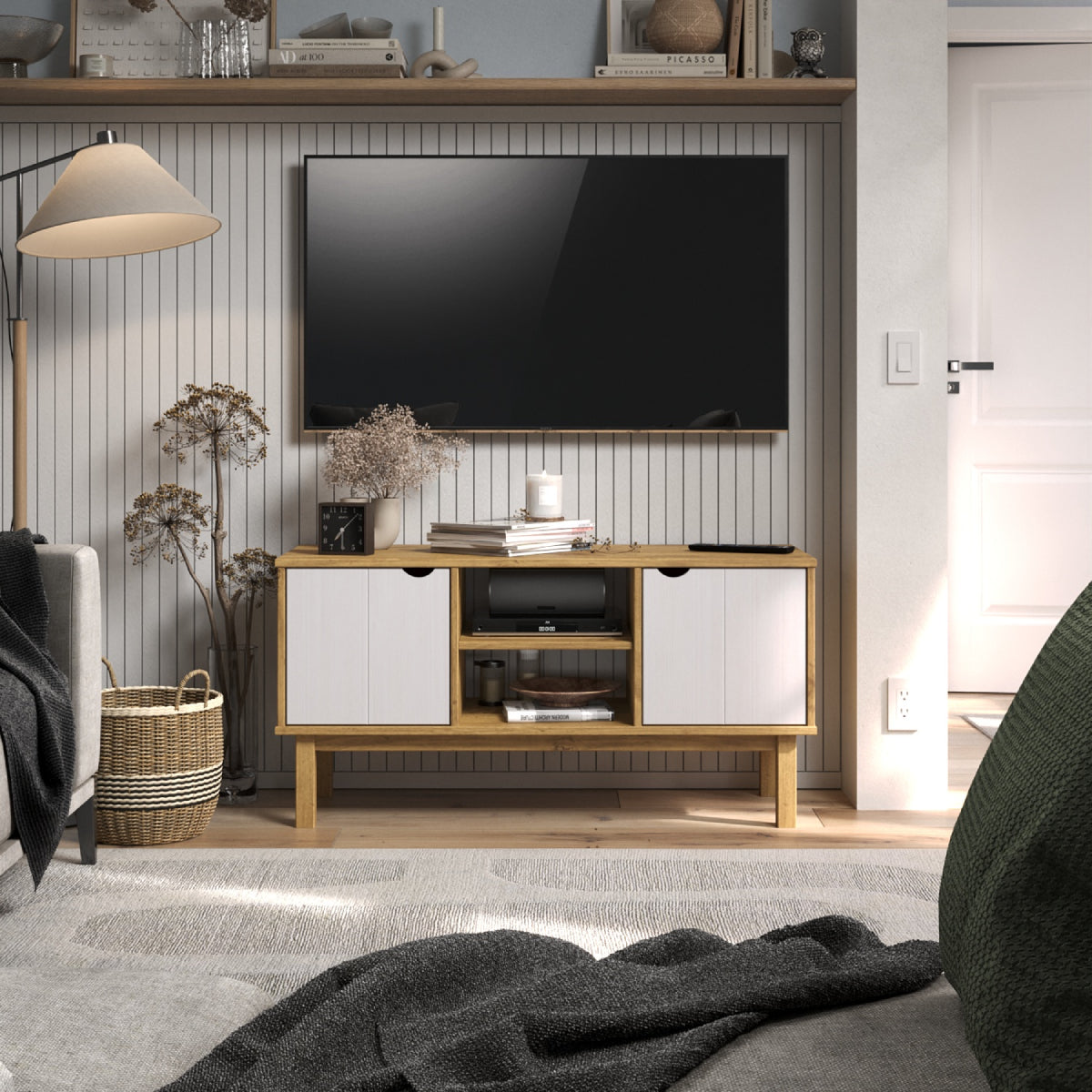 Wood TV Entertainment Stand Norden | Furniture Dash