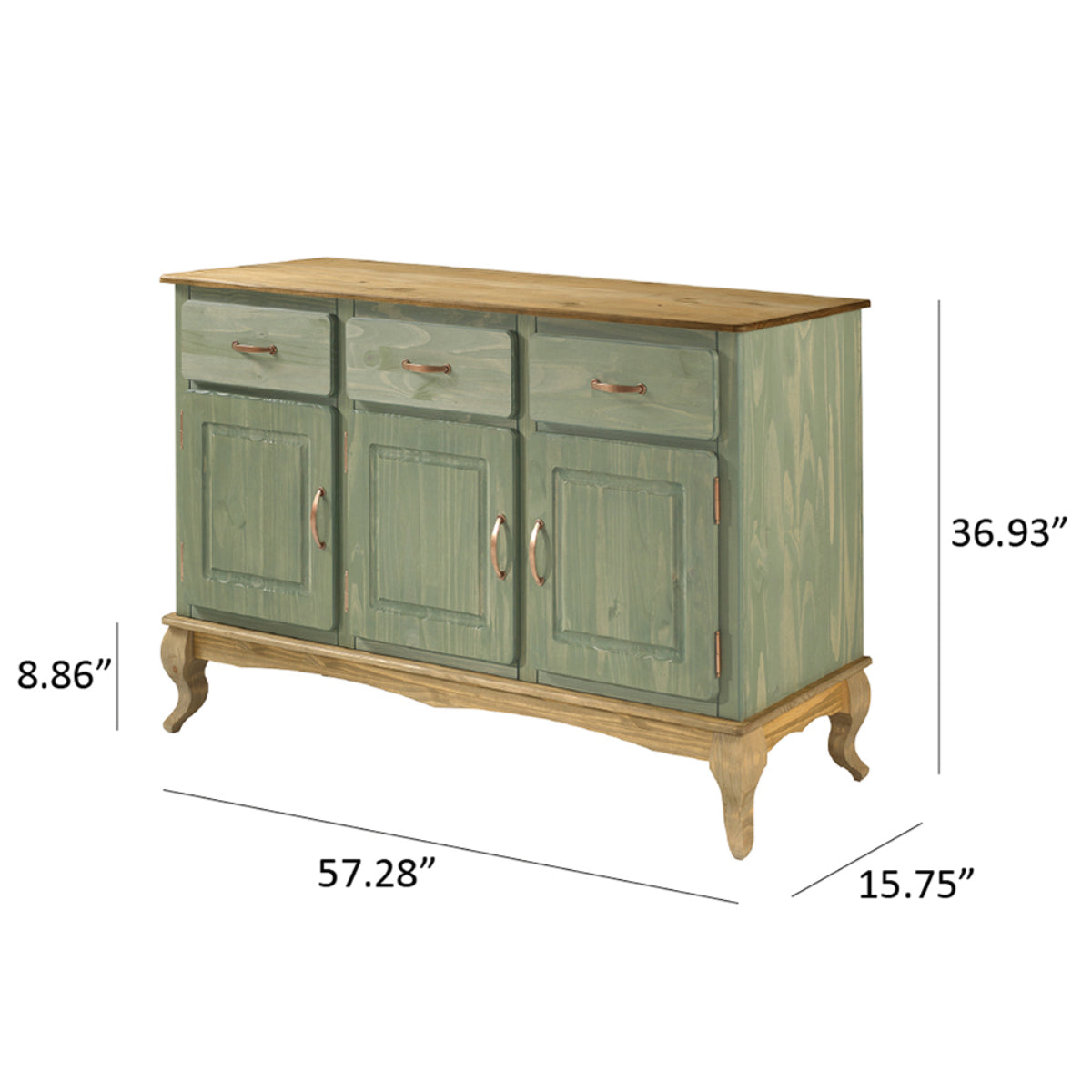 Wood Buffet Sideboard Green | Furniture Dash
