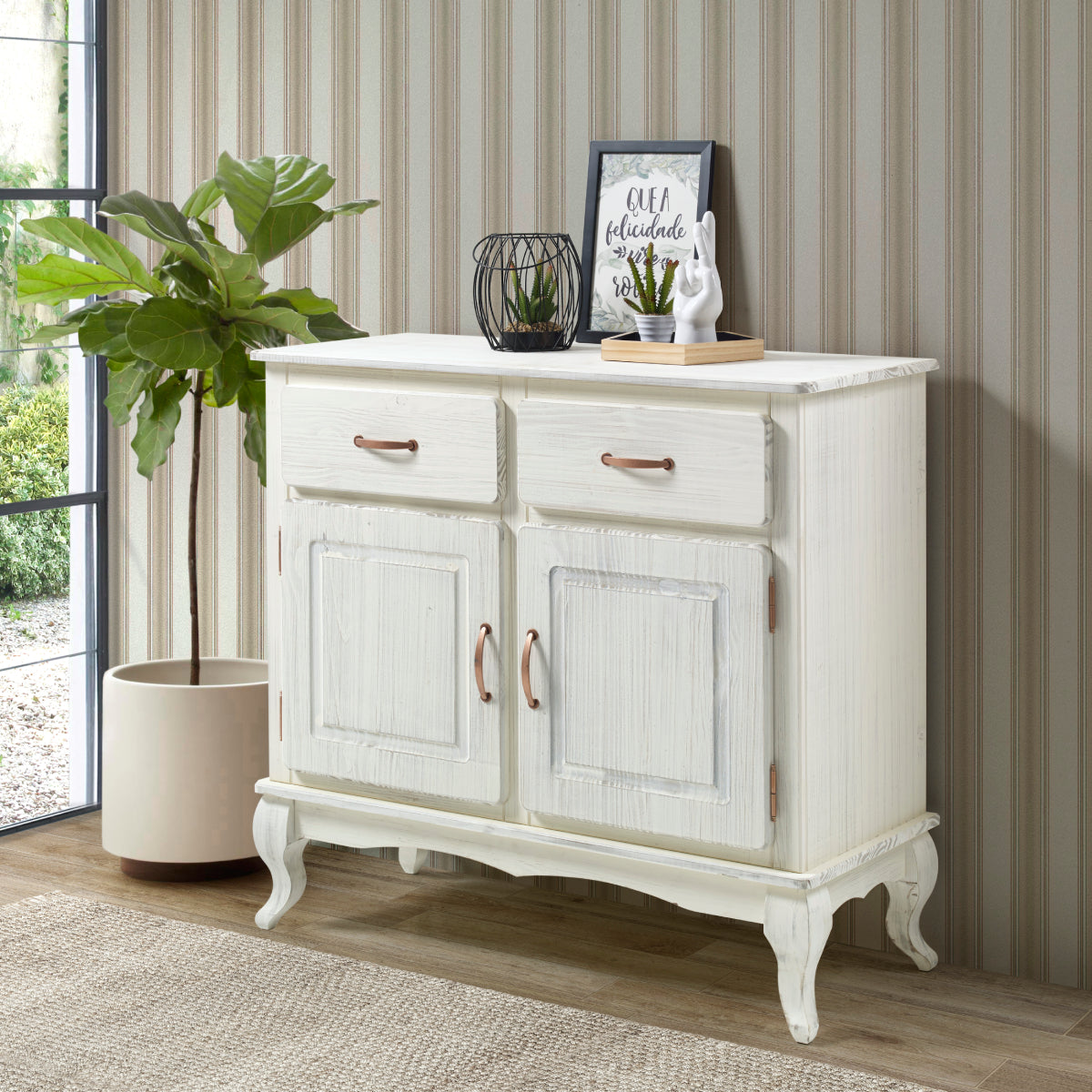 Wood Buffet Sideboard White Distressed | Furniture Dash