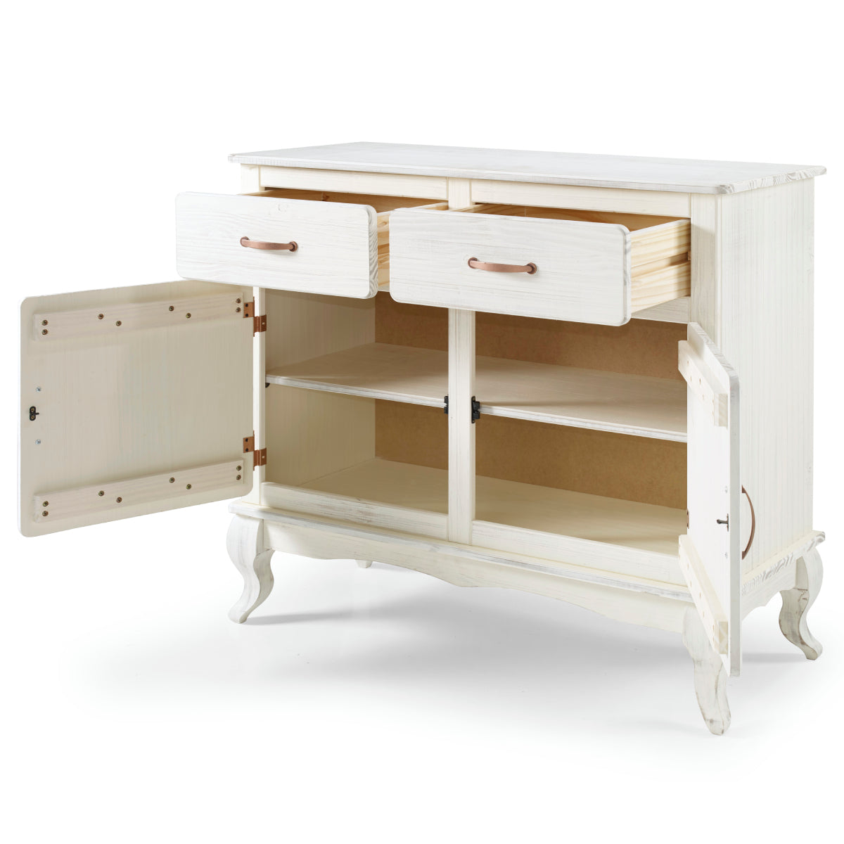 Wood Buffet Sideboard White Distressed | Furniture Dash