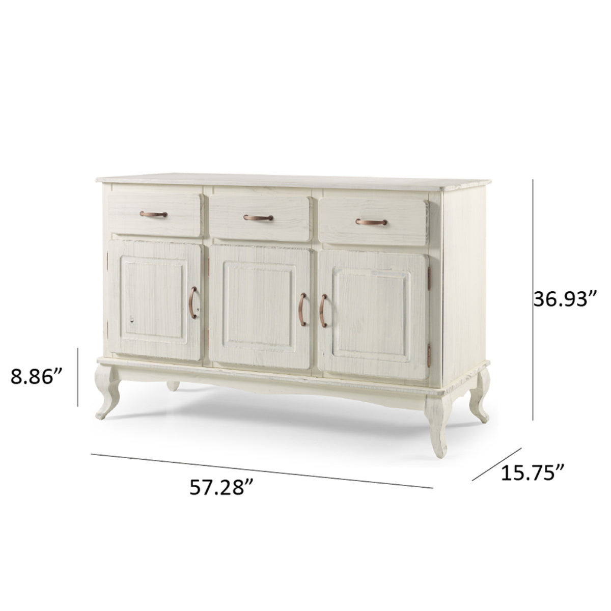 Wood Buffet Sideboard White Distressed | Furniture Dash