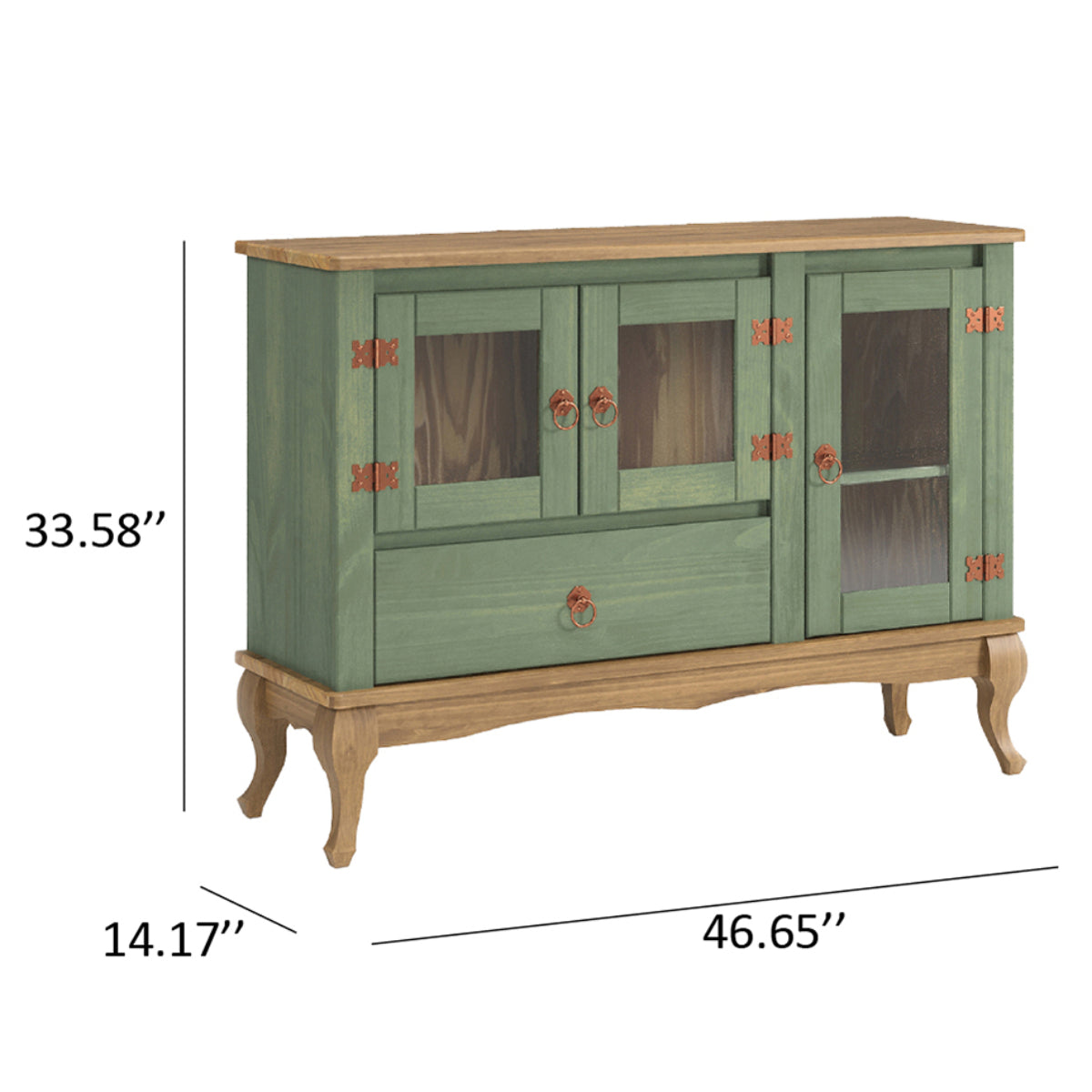 Wood Buffet Sideboard Green | Furniture Dash