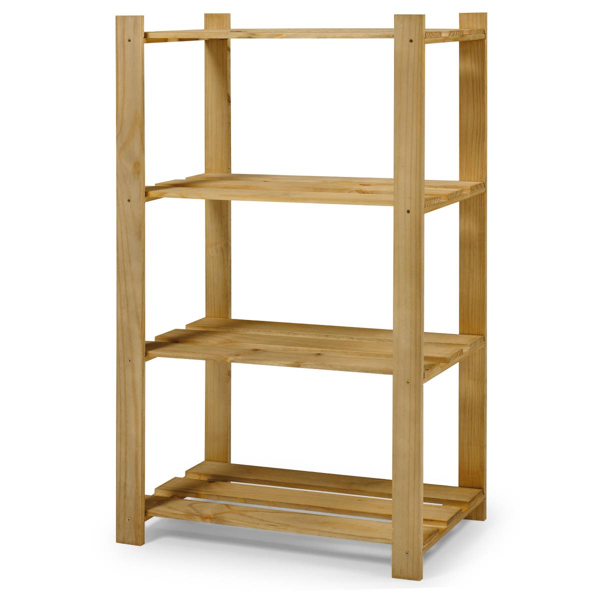 4 Shelf Slatted Organizer Antique Brown | Furniture Dash